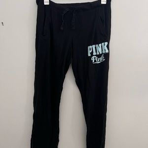 Pink Victoria Secret Black Sweatpants